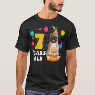 Kinder Niedlich 7 Jahre alter Mops Hund über 7. Ge T-Shirt