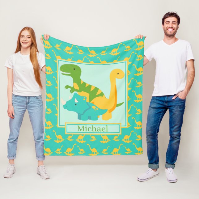 Kinder Niedlich Dinosaurier Blue Fleecedecke (Beispiel)