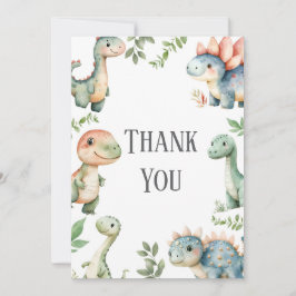 Kinder Niedlich Dinosaurier Thema Geburtstag Danke Einladung