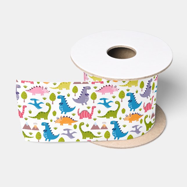 Kinder Niedlich farbige Dinosaurier Satinband (Spule)
