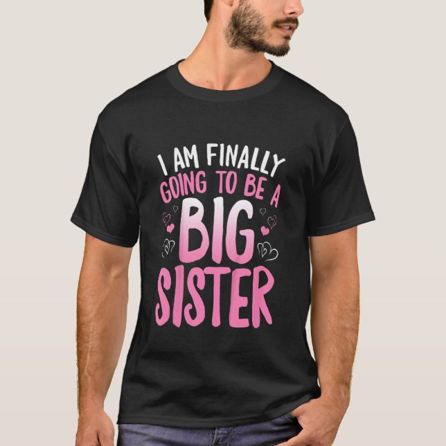 Kinder Niedlich große Schwester zu sein, werde ich T-Shirt (Vorderseite)