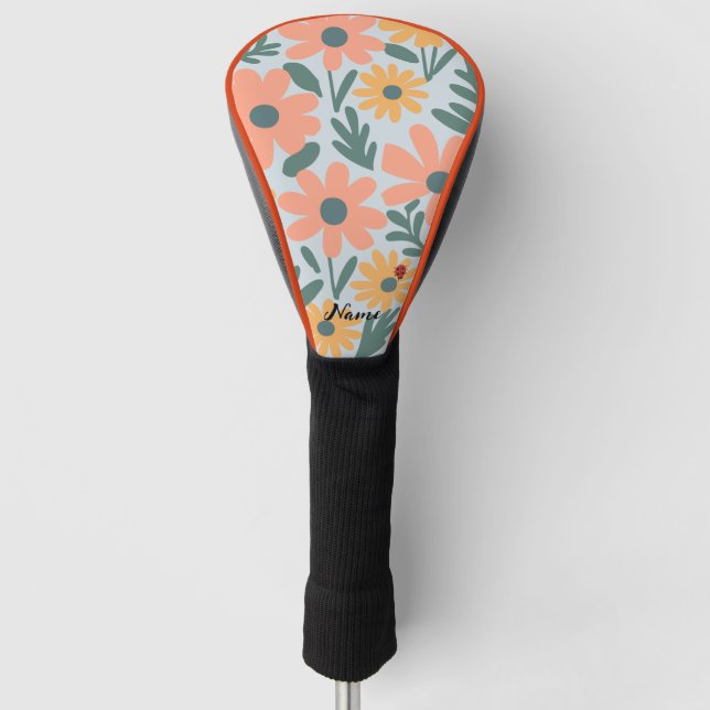 Kinder Niedlich Ladybug Polka dot Daisy Blume Patt Golf Headcover (Vorderseite)