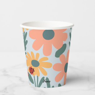 Kinder Niedlich Ladybug Polka dot Daisy Blume Patt Pappbecher