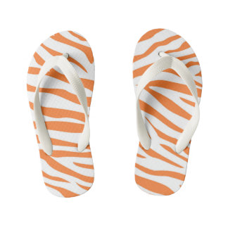 Kinder Niedlich Orange Stripe Flip Flops