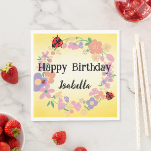 Kinder Niedlich Polka dot Ladybug Frühjahrswoche B Serviette