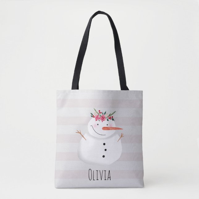 Kinder Niedlich und festliche Weihnachtsfeier Blum Tasche (Vorderseite)