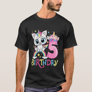 Kinder Niedliche Katze Einhorn Gesicht Bläschen 5 T-Shirt