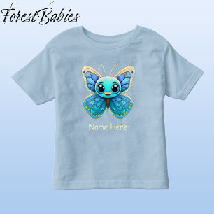 Kinder Niedlicher blauer Schmetterling Whimsical C Kleinkind T-shirt