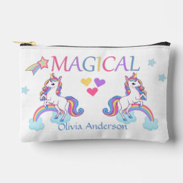 Kinder Niedliches magisches Einhorn und Regenbogen Zubehörtasche