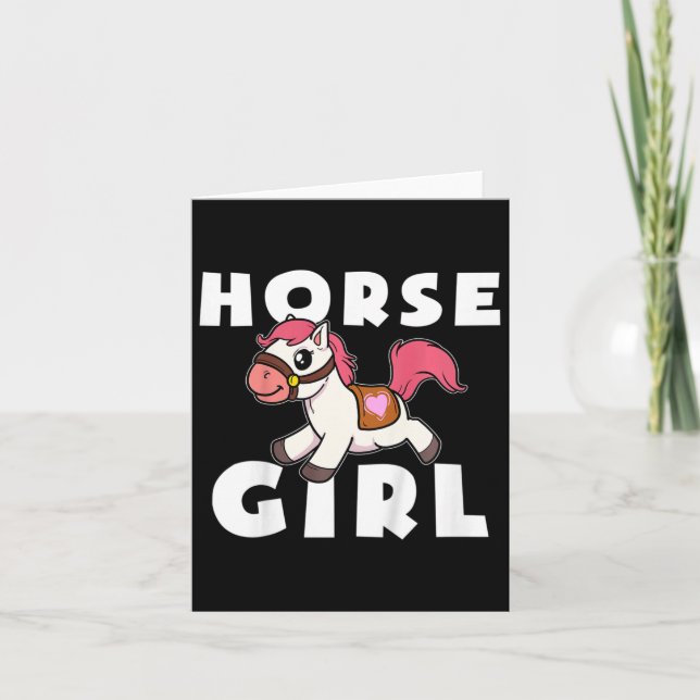 Kinder Niedliches Pferd Girl Pony Schifffahrtsgese Karte (Vorderseite)