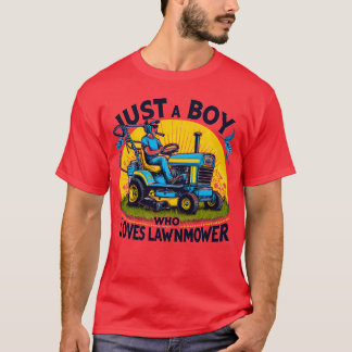 Kinder nur ein Junge, der Lieben Rasenmäher Rasenm T-Shirt