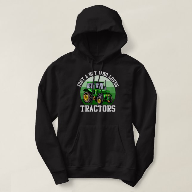 Kinder nur ein Junge, der Lieben Traktoren Bauernh Hoodie (Design vorne)
