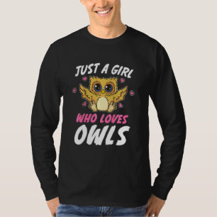 Kinder nur ein Mädchen, das Lieben Owls Owl Kleink T-Shirt