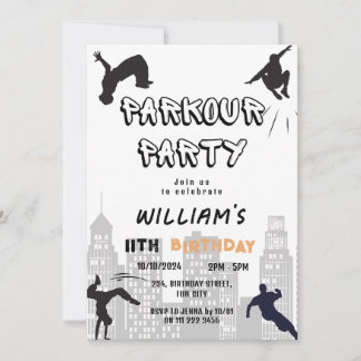 Kinder Parkour Party Geburtstag Einladung