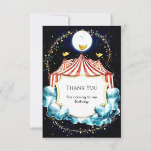 Kinder Pastell Circus Geburtstag Dankeskarte