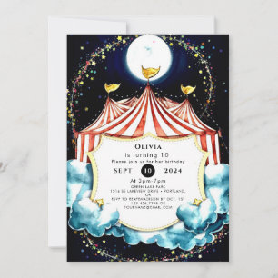 Kinder Pastell Circus Geburtstag Einladung