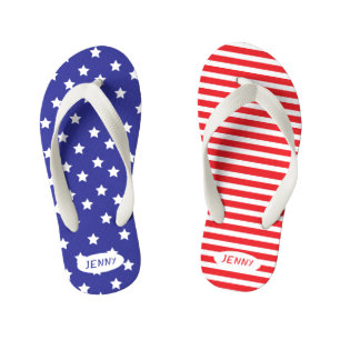 Kinder Patriotische Flip Flops mit Namen