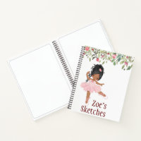 Kinder Personalisieren Ballerina Sketch Notebook