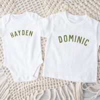 Kinder Personalisiert Name T-Shirt | Olive