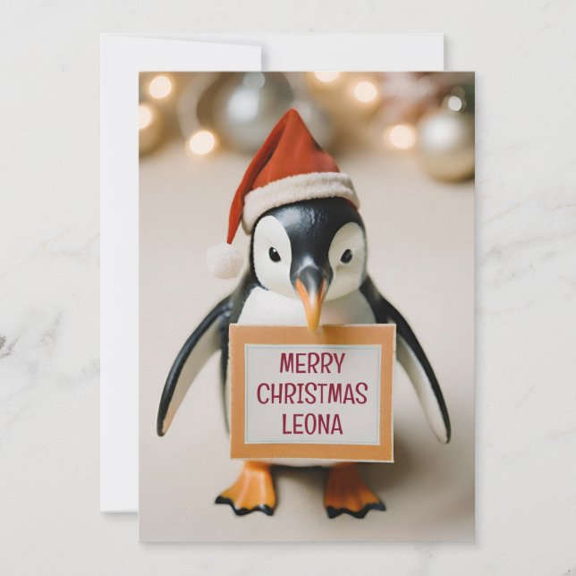 Kinder Personalisiert Penguin Novelty Weihnachten (Vorderseite)