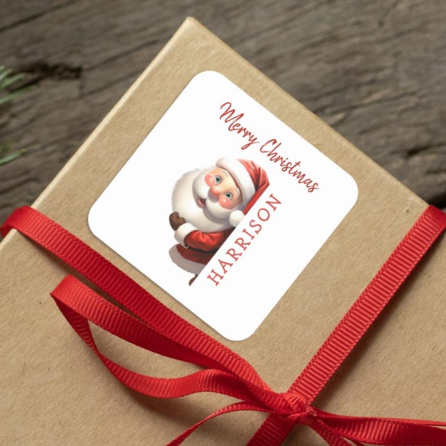 Kinder Personalisiert Weihnachten Weihnachten Quadratischer Aufkleber (Von Creator hochgeladen)