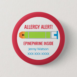 Kinder Personalisierte Allergie Warnhinweis Epinep Button