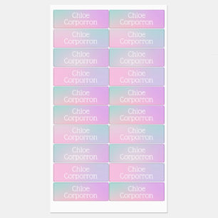 Kinder personalisierte Namensschilder rosa lila un Etiketten