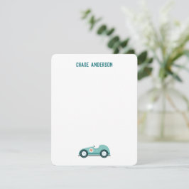 Kinder Personalisierte Rennautokarte für Kinder Mitteilungskarte