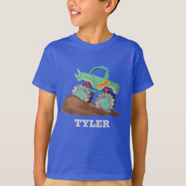 Kinder Personalisiertes Aquarellmonster Truck T-Shirt