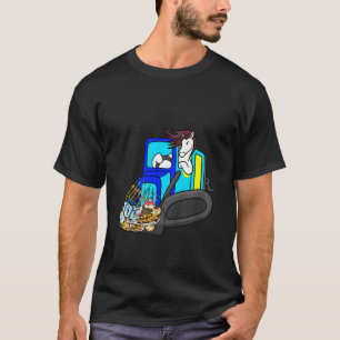 Kinder Pferd fährt Bulldozer Chanukka Cool Tier T-Shirt