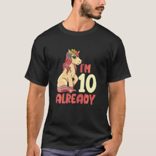 Kinder Pferd Reitsport Ich bin schon 10 Pferde T-Shirt