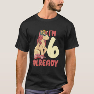 Kinder Pferd Reitsport Ich bin schon 6 Pferde T-Shirt