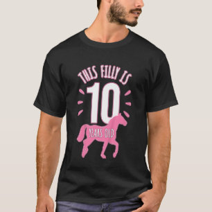 Kinder Pferdereiter Füllen Zehn 10 Jahre alte Mädc T-Shirt