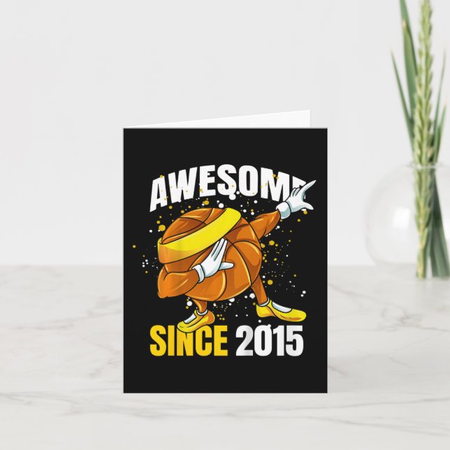 Kinder Phantastisch seit 2015 - 8. Basketball Gebu Karte (Vorderseite)