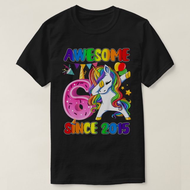 Kinder Phantastisches Dabbing Einhorn Seit 2015 6. T-Shirt (Design vorne)