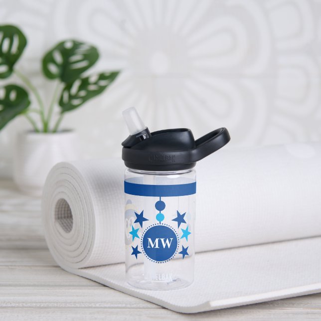 Kinder Pinguin fügen Initialen Sterne blauen Camel Trinkflasche (Yoga)