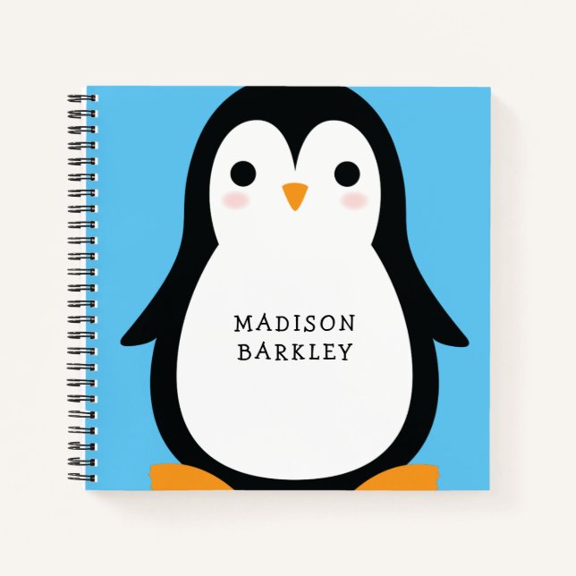 Kinder Pinguin Niedlich Notizbuch (Vorderseite)