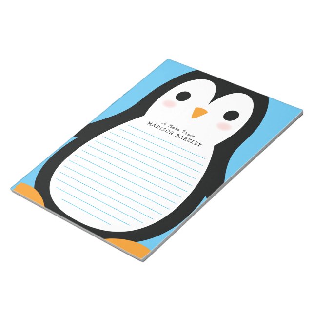 Kinder Pinguin Niedliche persönliche Hintergrundin Notizblock (angewinkelt)