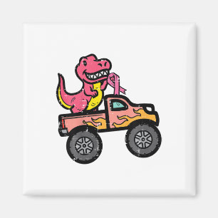 Kinder Pink-Dino-Monster LKW Brustkrebs-Warnung Magnet