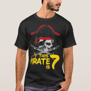 Kinder Pirate 7. Geburtstag Junge Dieser Pirate is T-Shirt