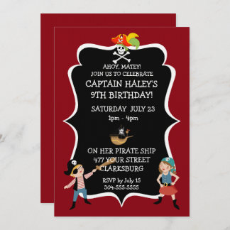 Kinder Pirate Geburtstagsparty Einladung