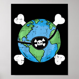 Kinder Pirate Planet Earth Day Umwelt Kleinkind Poster