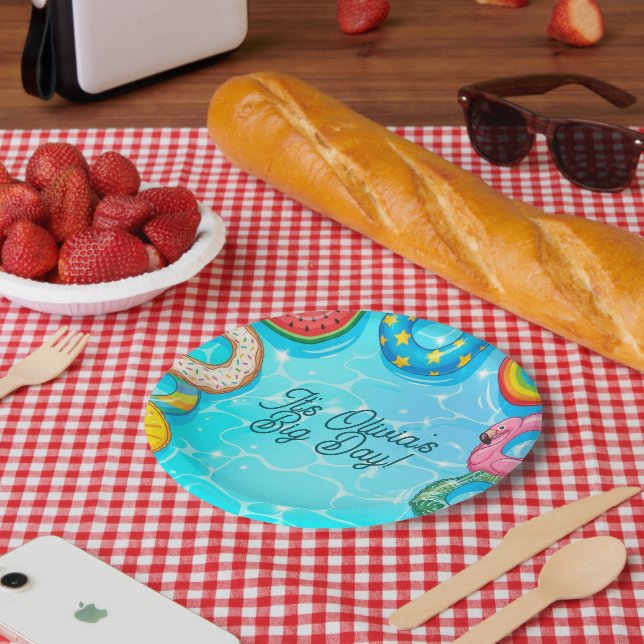 Kinder-Poolparty-Papierplatte Pappteller (Picknick)