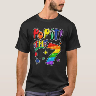 Kinder Pop Es 7. Geburtstag Mädchen Jungen 7 Jahre T-Shirt