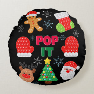 Kinder Pop Weihnachtsblase Weihnachtsbaum Rundes Kissen