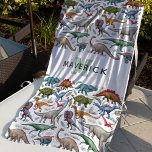 Kinder prähistorisches Dinosaurier Monogramm Strandtuch<br><div class="desc">Für Kinder, die nicht genug von der prähistorischen Zeit bekommen, ist ein Dinosaurier-Strandtuch für Kinder der perfekte Weg, um die Tage am Strand noch schöner zu gestalten. Diese Strandtücher mit farbenfrohen Dinosauriern jeder Art, Größe und Art geben den Kindern die Möglichkeit, ihre Liebe von Dinosauriern auszudrücken und dabei trocken und...</div>
