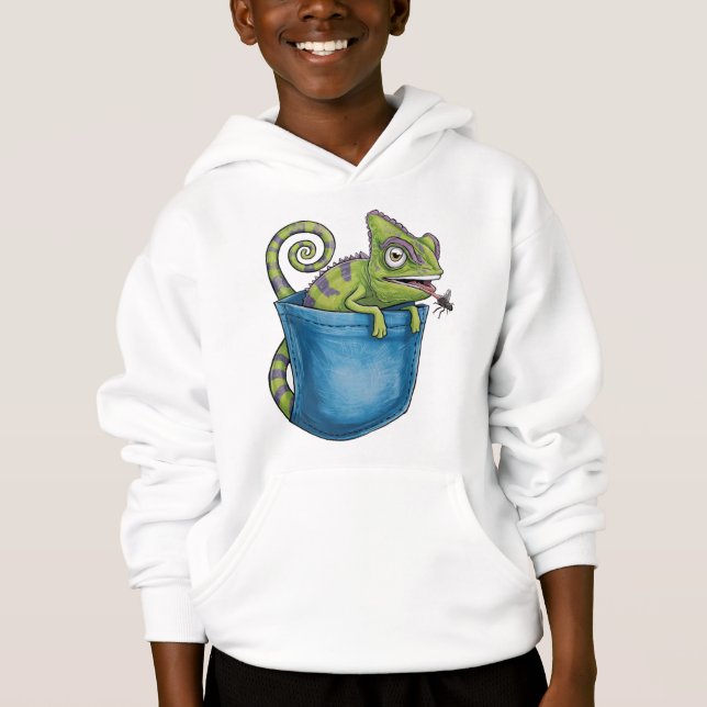  🦎 Kinder Pullover – Coole Eidechse  (Vorderseite)