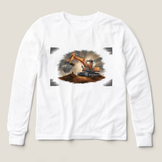  Kinder Pullover – Cooles Bagger Motiv  (Design Vorderseite)