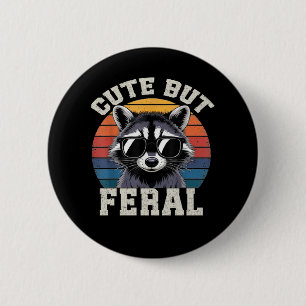 Kinder Racoon T-Shirt Niedlich, aber Feral Button