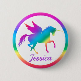 Kinder Rainbow Gradient Unicoron Silhouette Button